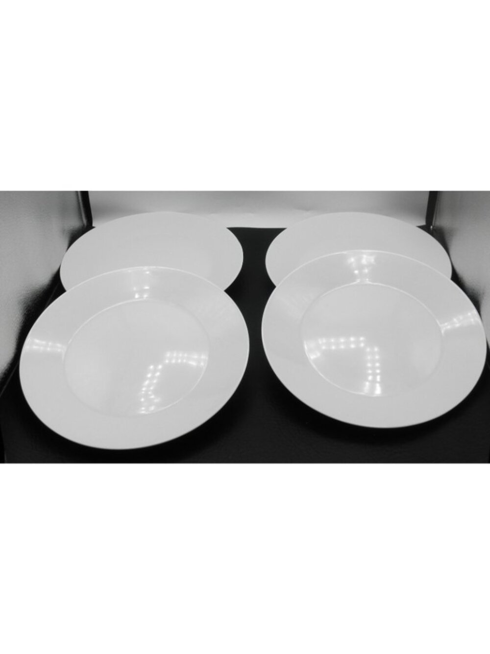 IKEA 17208 White Dinner Plates Set of 4 Made in Turkey 10.25 Inches Slanted Rim - Picture 2 of 7
